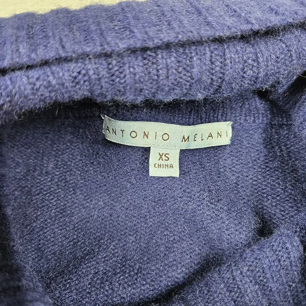 Antonio Melani Cashmere Turtleneck Sweater Womens XS Deep Navy Jumper Amelia